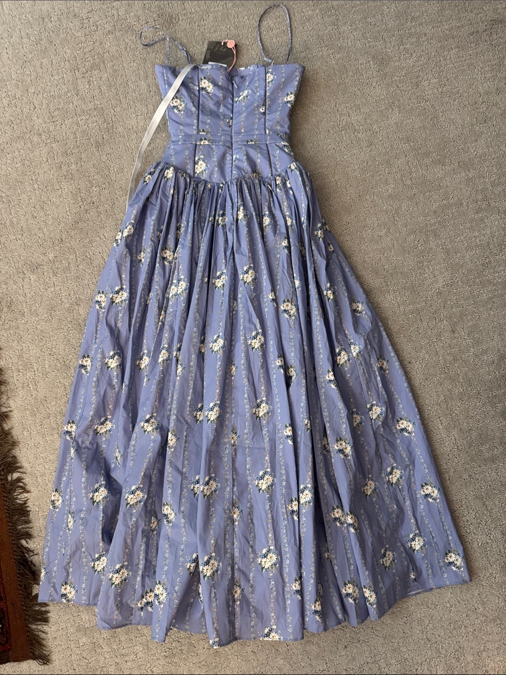 House of CB Ysabelle Lavender Floral Spaghetti-Strap Party Dress - Picture 2 of 3
